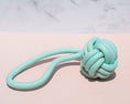 Load image into Gallery viewer, Premium helix-shaped dog rope toy in mint from Athena's Paw featuring powerful durability, dental health benefits and active play for canine companions