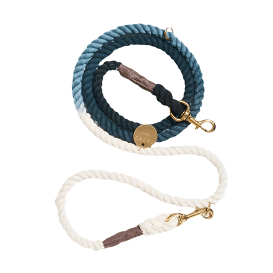 Marine Green Cotton Rope Leash - Athena’s Paw