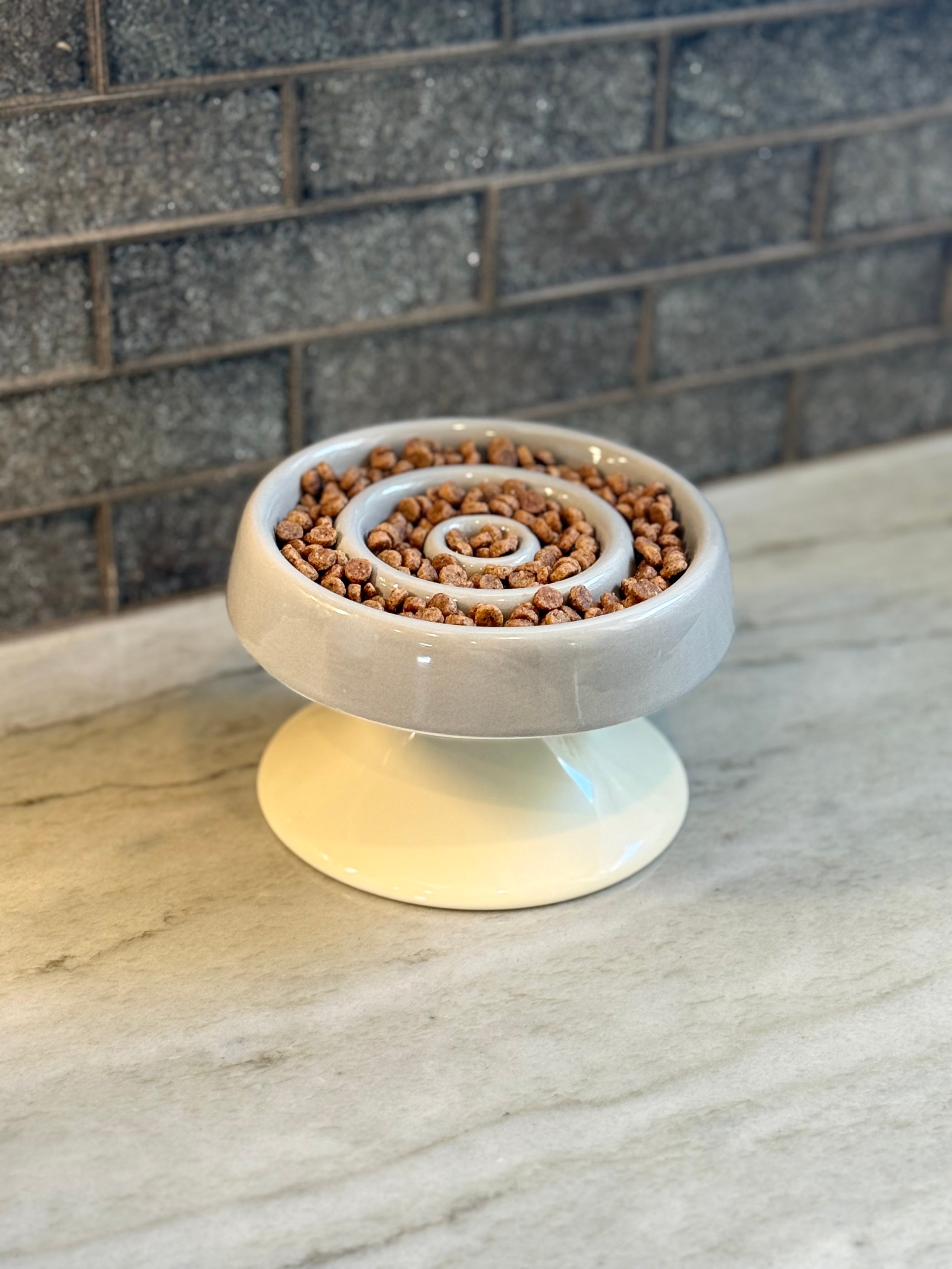 Hestia's Hearth ceramic slow feeder dog bowl with maze pattern design for healthier digestion
