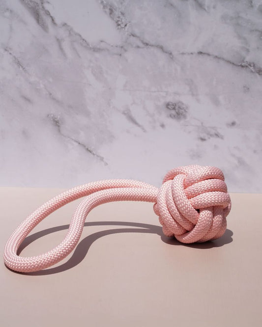 Premium helix-shaped dog rope toy in mint from Athena's Paw featuring powerful durability, dental health benefits and active play for canine companions